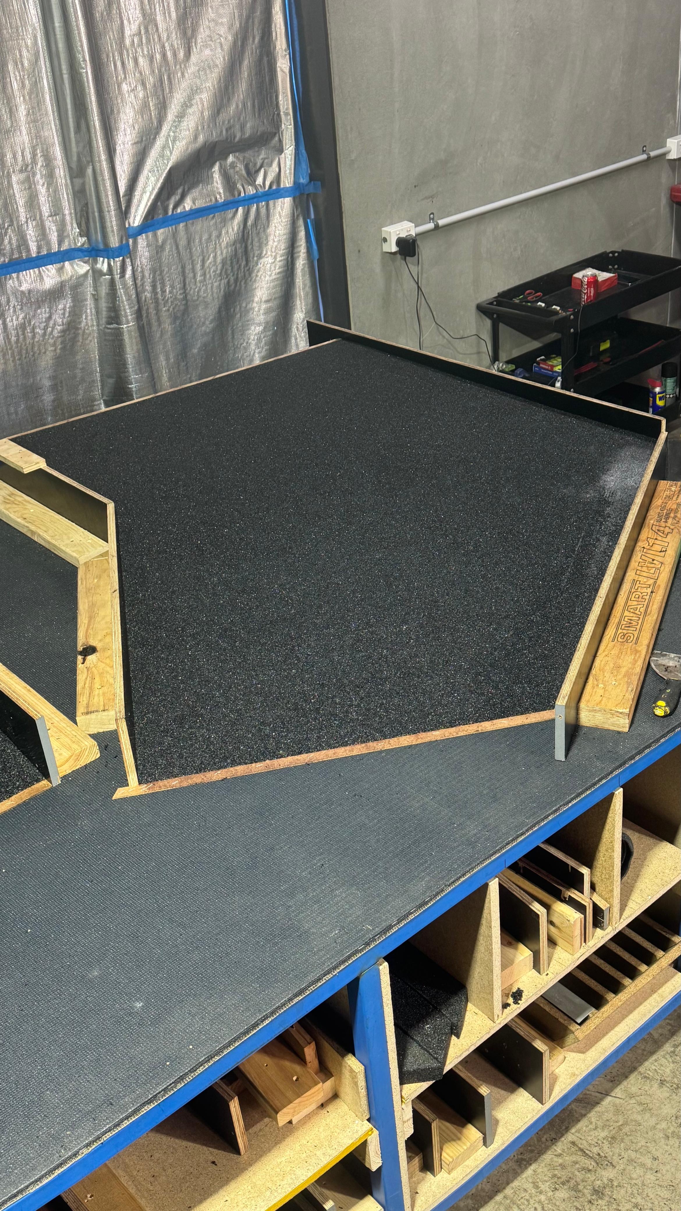 Workshop manufacturing of large rubber ramp