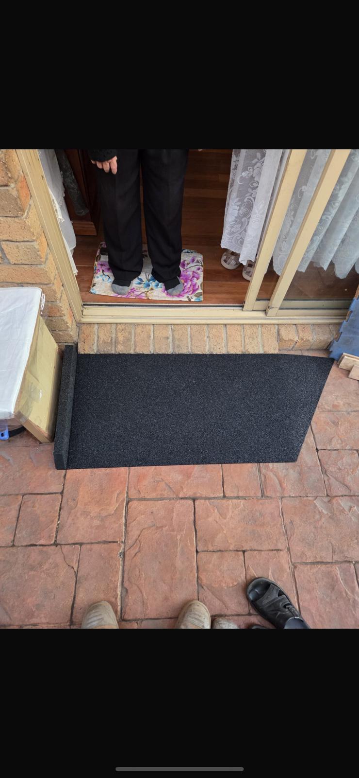 Large custom rubber ramp being built